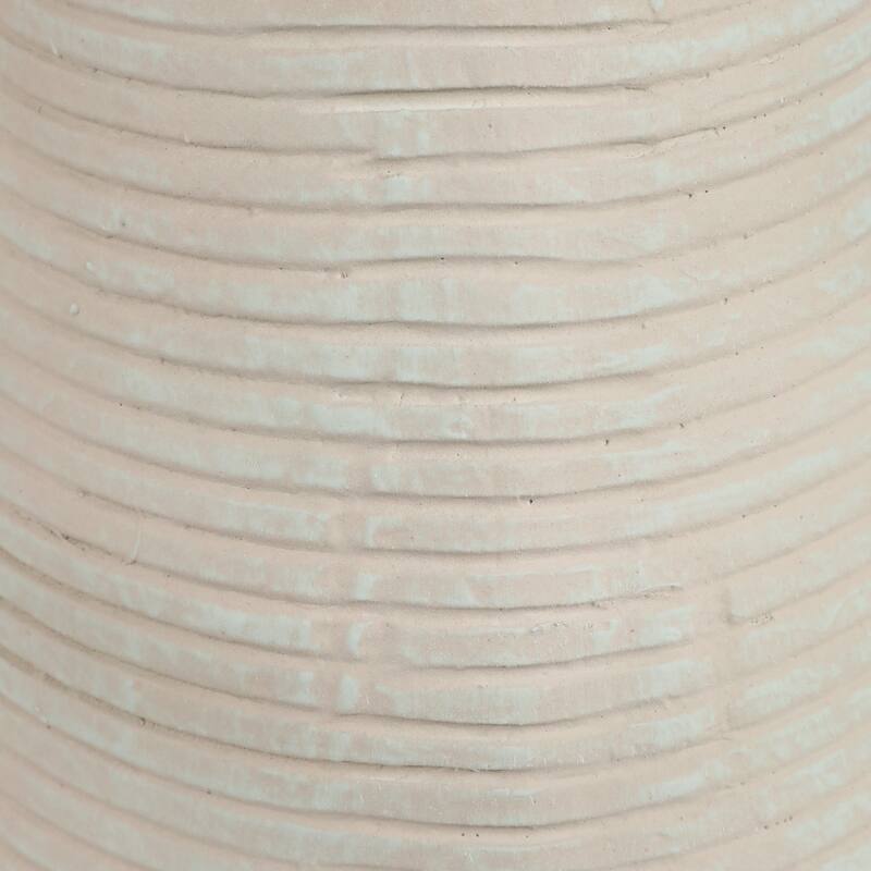 Decorative Ribbed Tall Vase for Home Decor - Minimalist Modern Flower Vase
