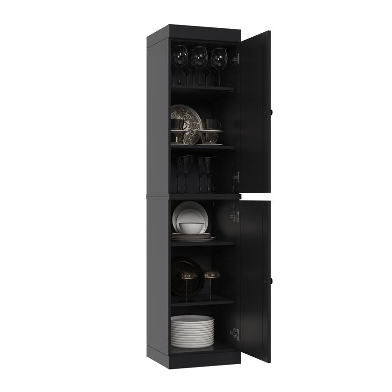 Palace Imports 100% Solid Wood Pantry Cabinet, Adjustable Shelves, 16.5" Wide, 71.5" Tall