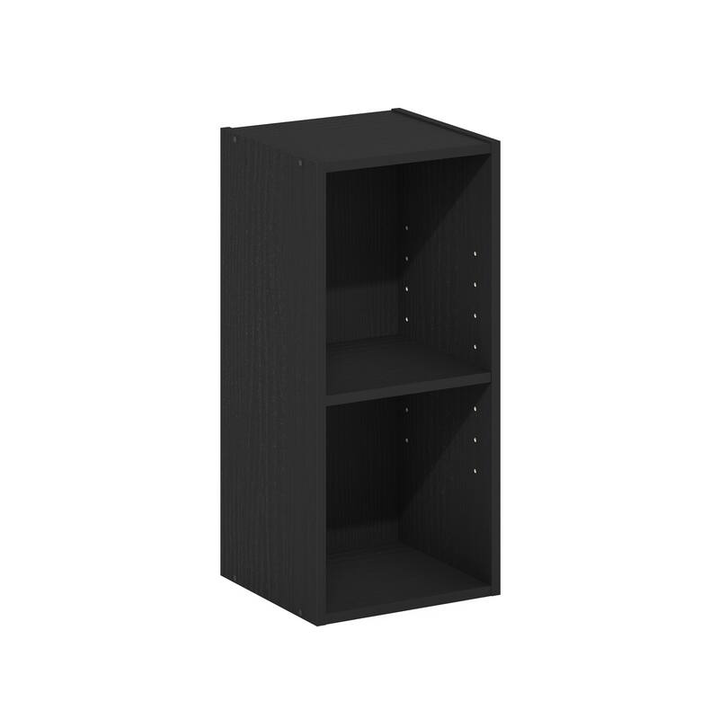 Furinno Fulda 2-Tier Space Saving Storage Shelf Bookcase, 10-Inch Width - Blackwood