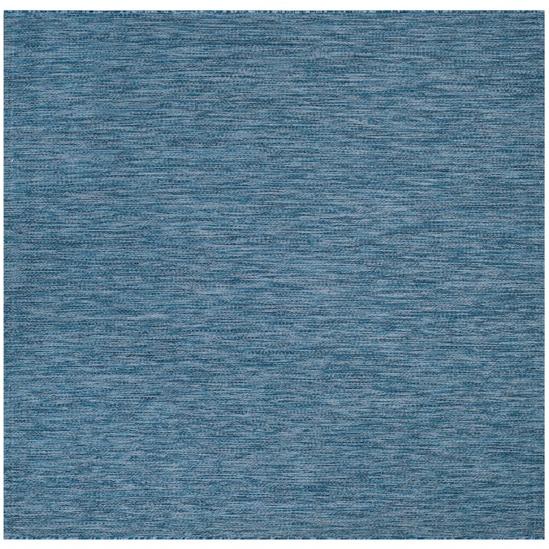 SAFAVIEH Courtyard Janyce Indoor/ Outdoor Waterproof Patio Backyard Rug - 7'1 x 7'1 Square - Navy/Navy