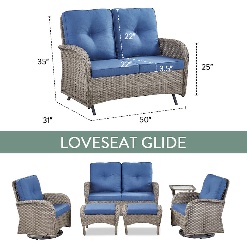 2-Person Outdoor Glider Sofa Chair - Grey