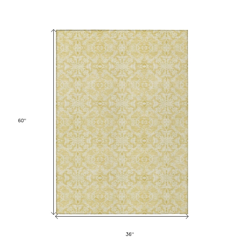 HomeRoots Medallion Transitional Rectangle Outdoor Rug