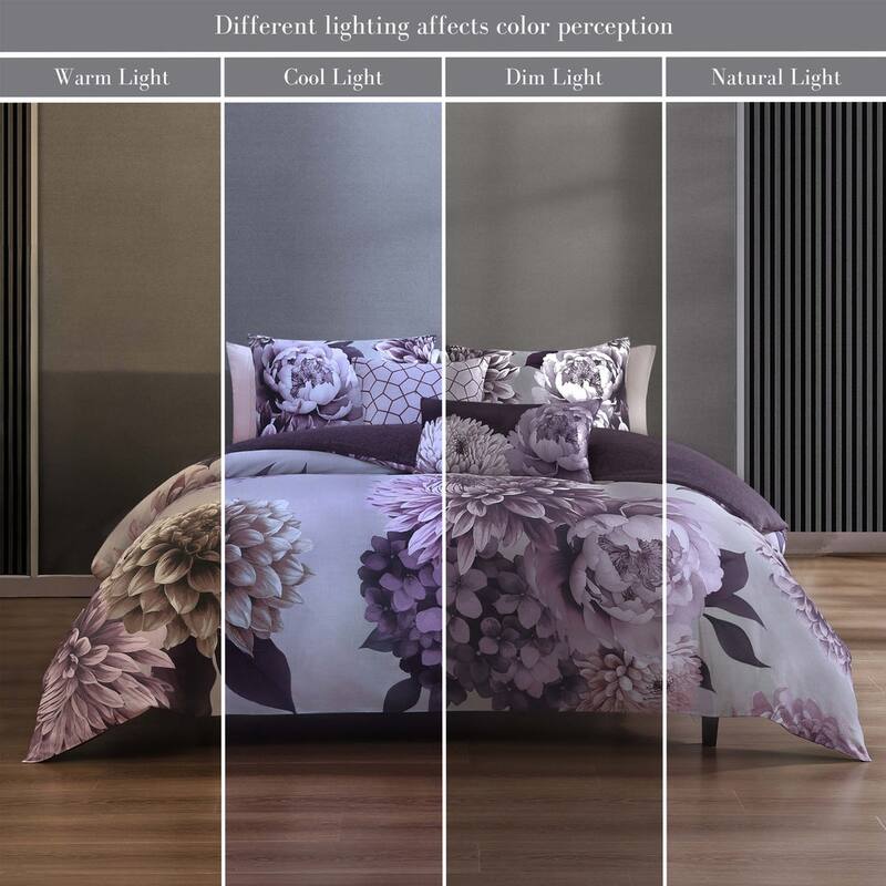 Bebejan Plum Petal 100% Cotton Sateen 5 Piece Reversible Comforter Set