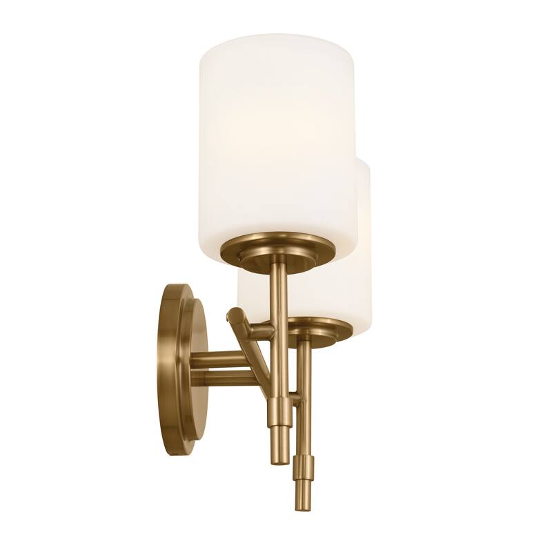 Kichler Lighting Ali 14 in. 2-Light Brushed Natural Brass Vanity Light