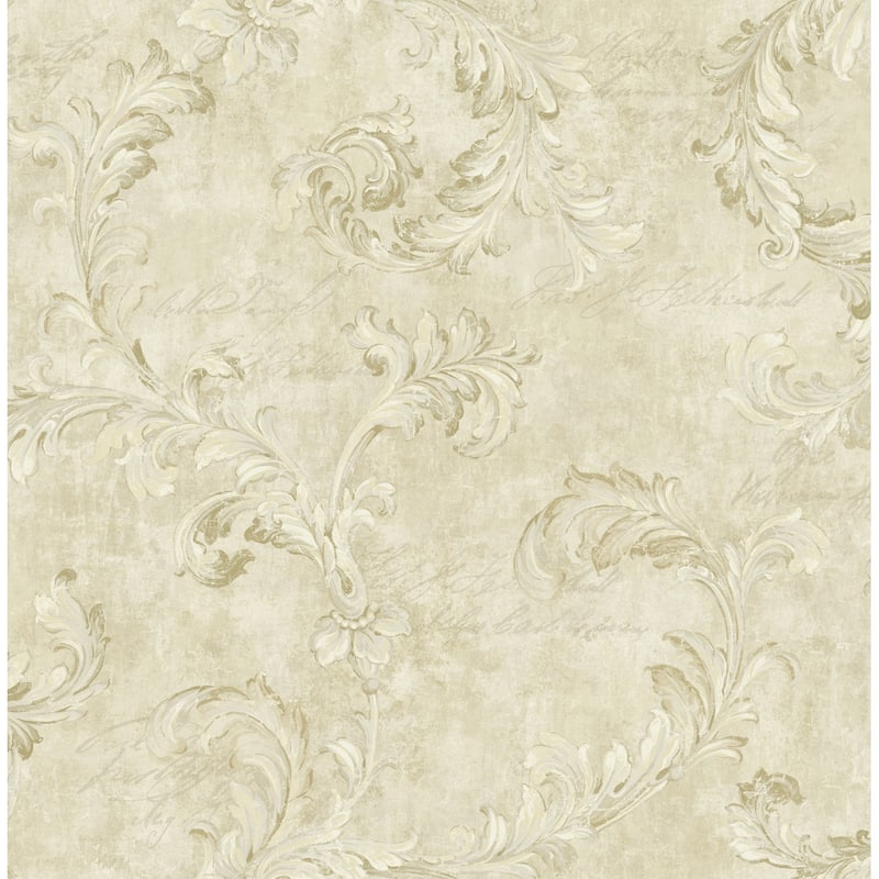Seabrook Designs Madelina Acanthus Scroll Unpasted Wallpaper