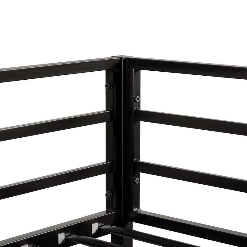 Furniture of America Jackson Modern Metal Twin over Twin Low Profile Bunk Bed with Reversible Ladder