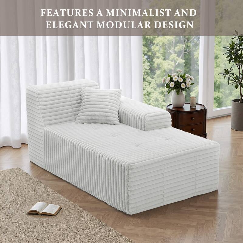 Plush Oversized L-Shape Chaise Lounge