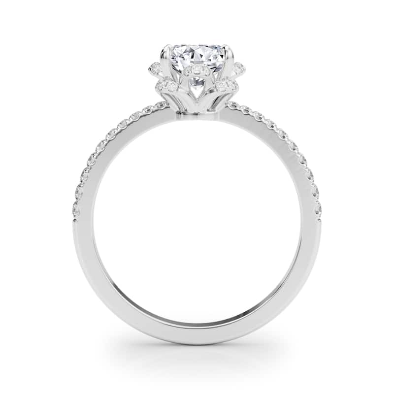 Auriya 14k White Gold Lab Grown Oval Diamond Halo Engagement Ring 0.50 to 5.00 ct. tw. (F-G VS)