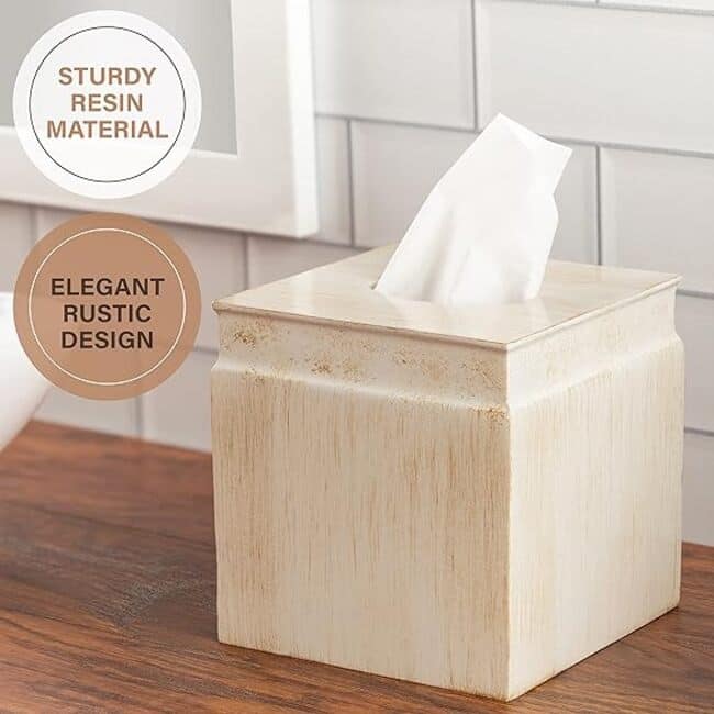 Creative Scents Rustic Luxe Beige Bathroom Accessories Set of 6 - Rustic Luxe