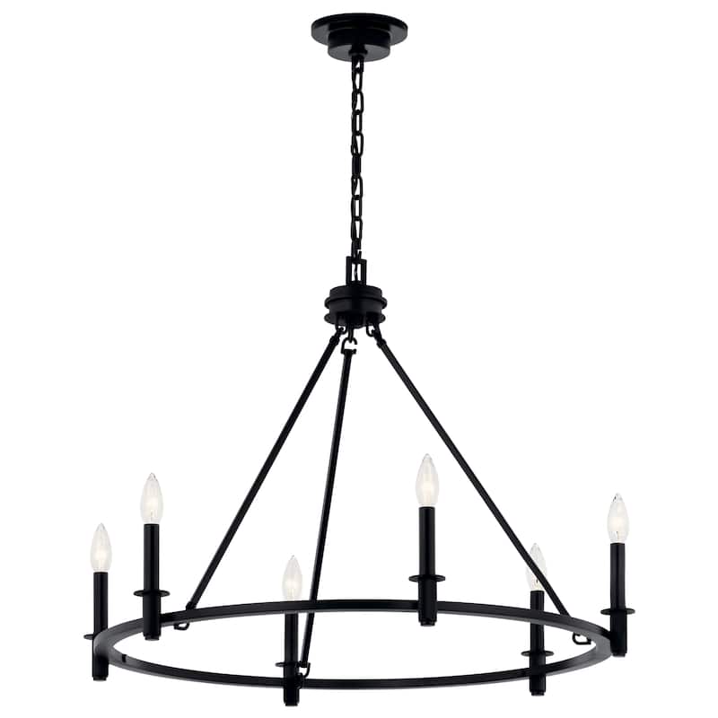 Kichler Lighting Carrick 32.25 in. 6-Light Chandelier - Black - 32.25 in