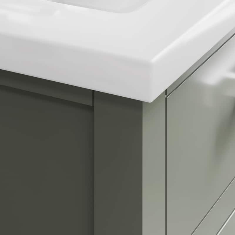 Myra 24 In Ceramic Sink Top Vanity in Glacial Green with Single Faucet