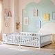 preview thumbnail 45 of 159, Wood Floor Bed with Safety Guardrails and Door Full - White1