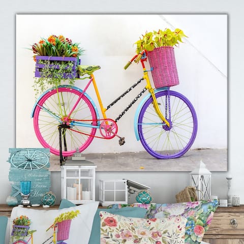 Porch & Den 'Retro Fancy Bicycle' Cottage Canvas Wall Art