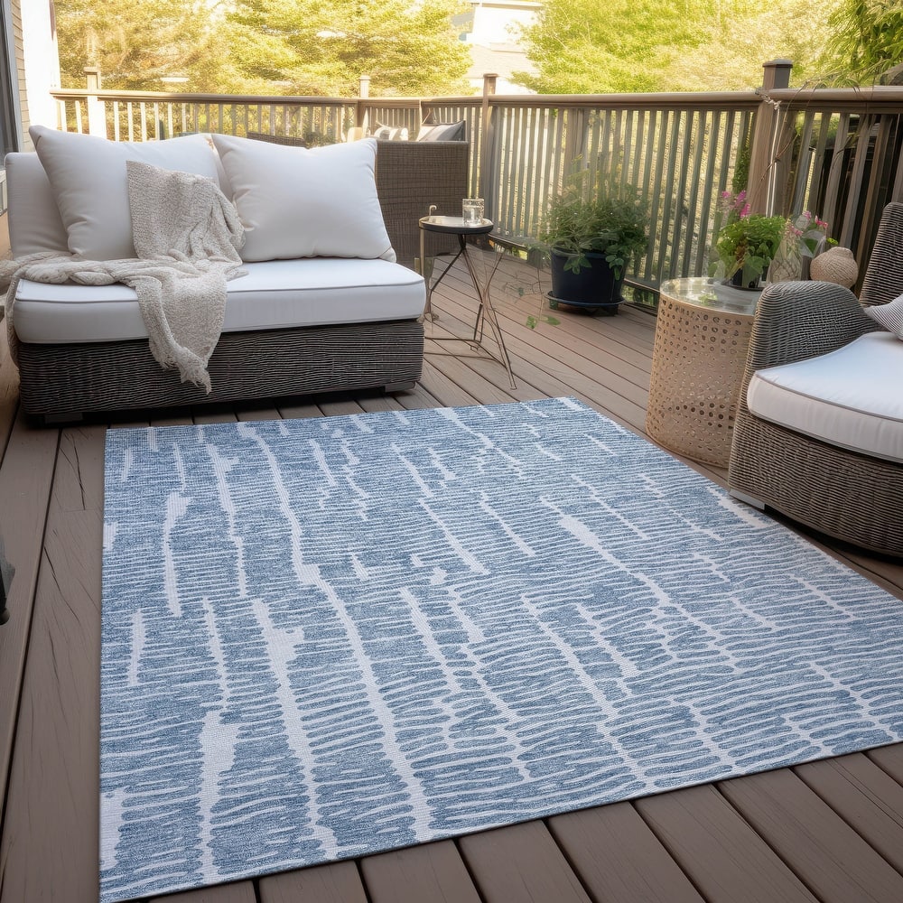Machine Washable Indoor/ Outdoor Chantille Modern Abstract Rug