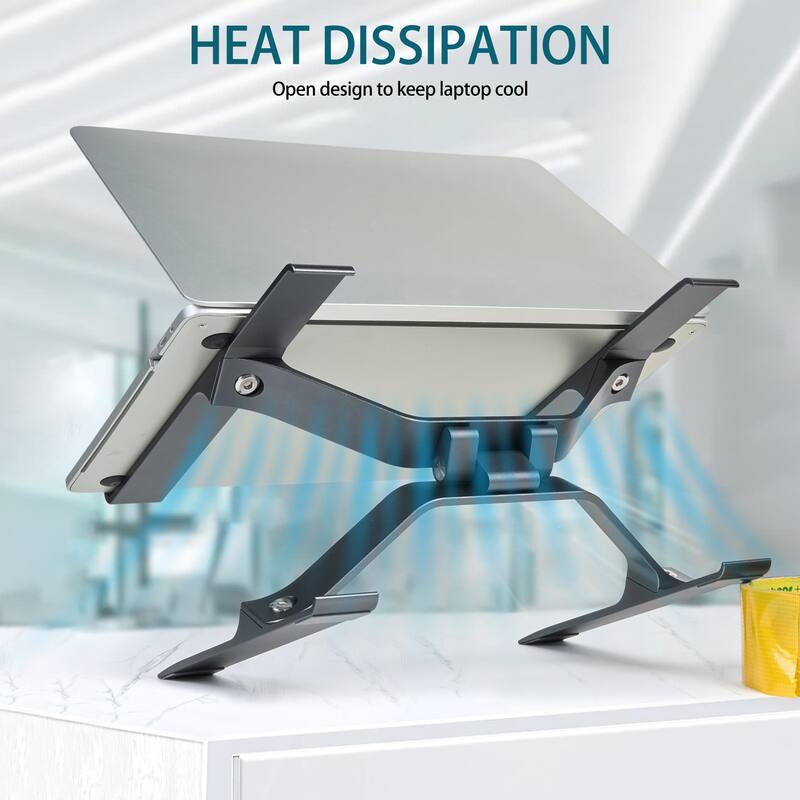 Adjustable Aluminum Laptop Stand Laptop Cart With Stable X-Frame For Home/Office Desk