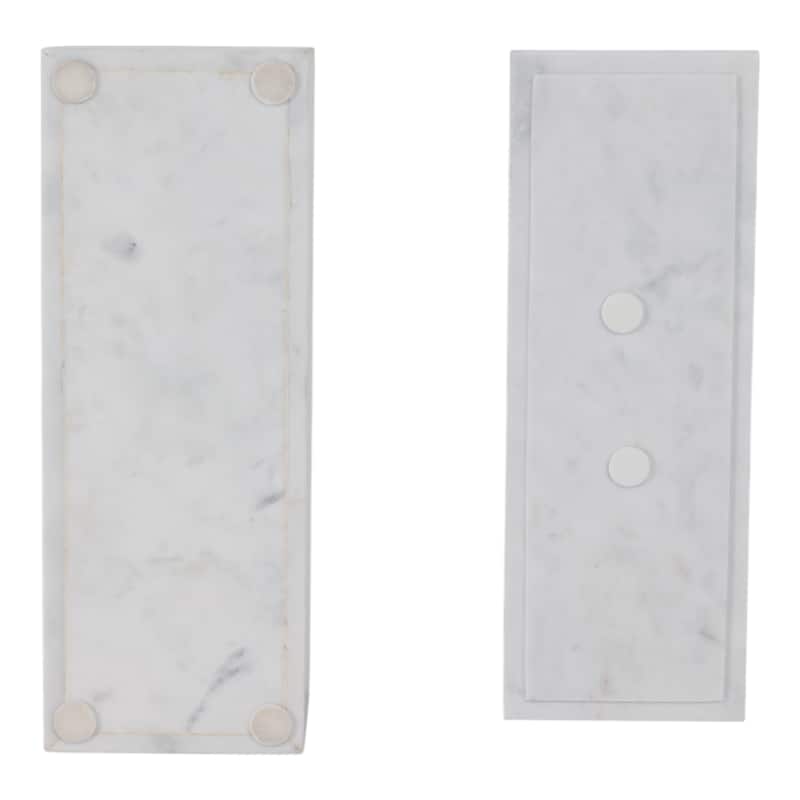 Marble Decorative Box Lidded Container Modern Handle Accent Luxury