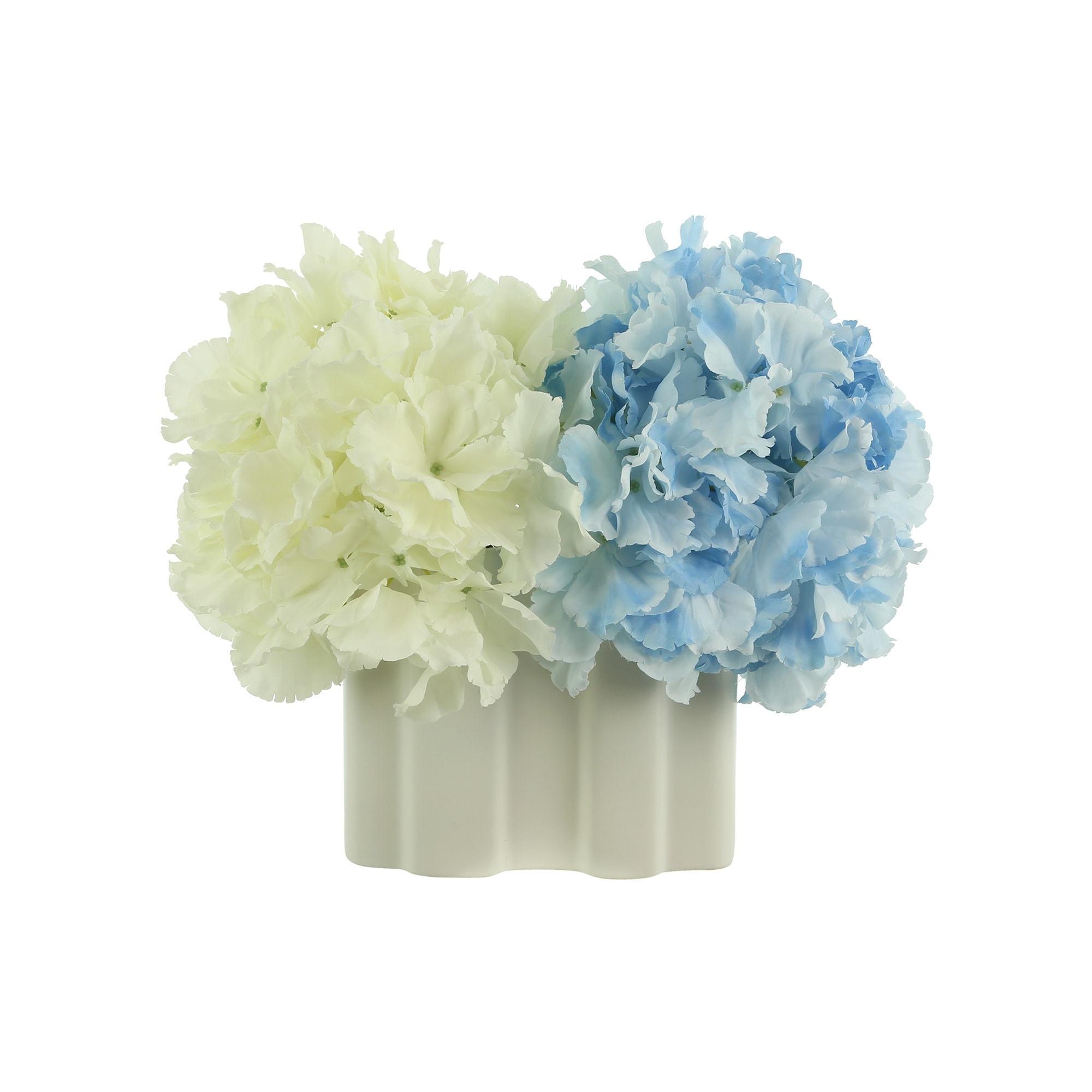 Hydrangea4936　0419 Hydrangeas Arranged in a Rectangular Ceramic Vase - Bed Bath