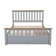 preview thumbnail 5 of 7, Queen Size Wood Platform Bed with Two Drawers and Wooden Slat Support,Gray+Natrual
