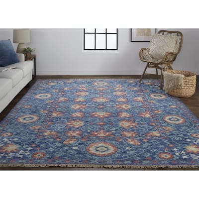 Grand Bazaar Bennet Hand Knotted Floral & Botanical Traditional Area Rug