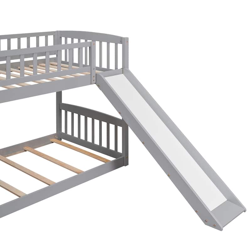 Twin over Twin Pine Bunk Bed with Slide