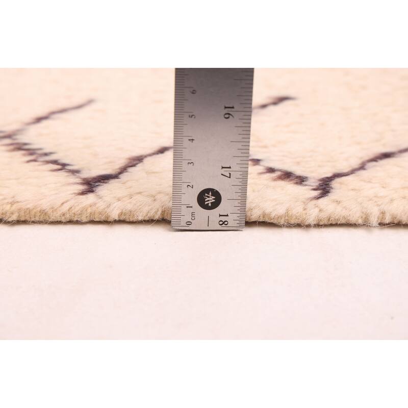 ECARPETGALLERY Hand-knotted Pak Finest Marrakesh Cream Wool Rug - 6'9 x 9'7