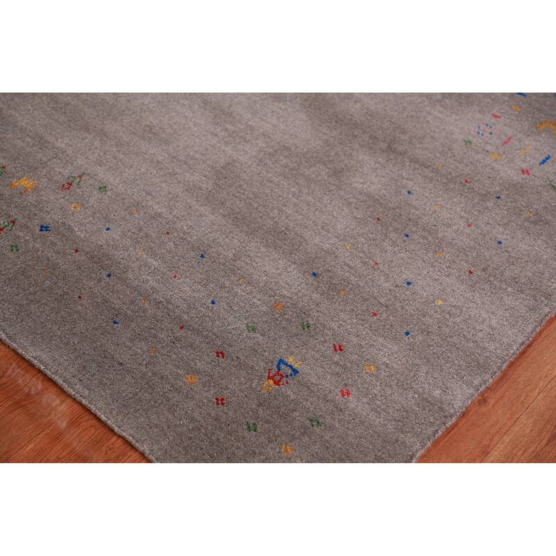 Tribal Gabbeh Indian Area Rug Handmade Oriental Wool Carpet - 8'2" x 9'10"