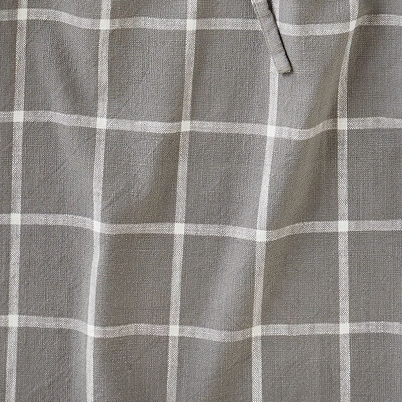Classic Check Slub Bib Apron with Large Pocket and Waist Tie Grey, One Size Fits Most, Machine Wash, Grey