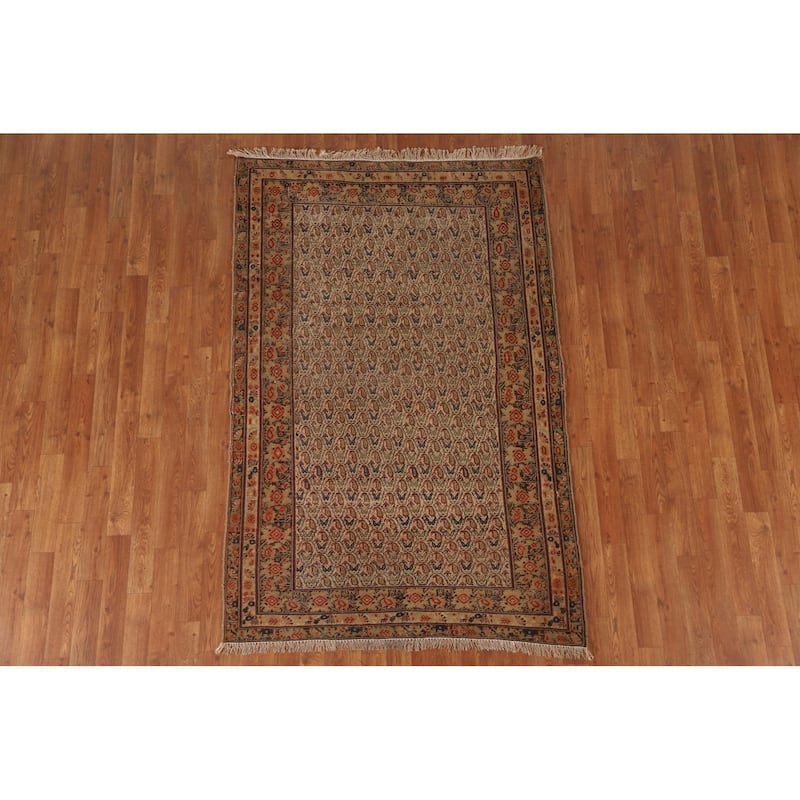 Pre-1900 Antique Afshar Persian Area Rug Vegetable Dye Wool Carpet - 4'0"x 6'1"