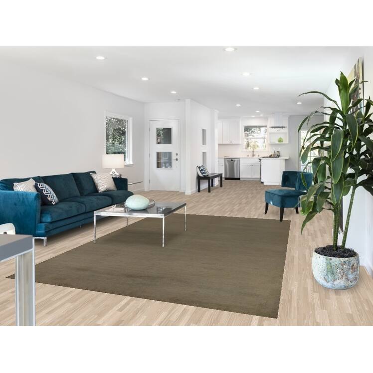 Beige & Gray Gabbeh Modern Area Rug Hand-Knotted Wool Carpet - 6'6" x 9'7"
