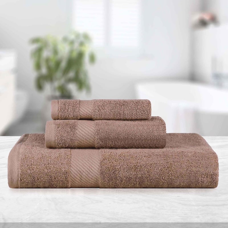 Luxury Egyptian Cotton Solid 3 Piece Bath Towel Set by Superior - Sedona