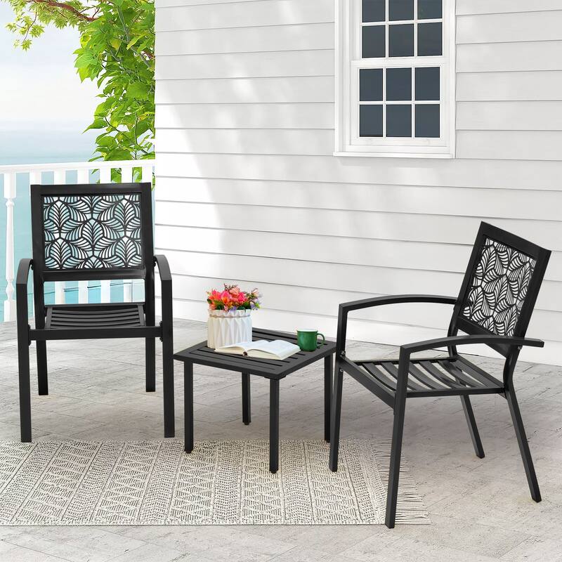Outdoor 3-Piece Bistro Set, Foldable Patio Dining Sets, Rust-Resistant, Lightweight, Easy to Clean, for Balcony, Garden, Pool