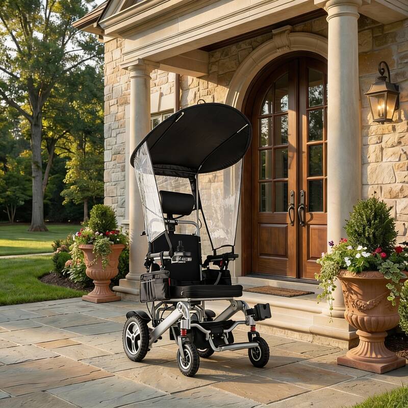 Foldable Electric Wheelchair for Adults, 300W Motor, Lightweight Aluminum Frame, Portable Power Wheelchair