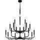 preview thumbnail 1 of 6, Abner 18-Light Matte Black Chandelier