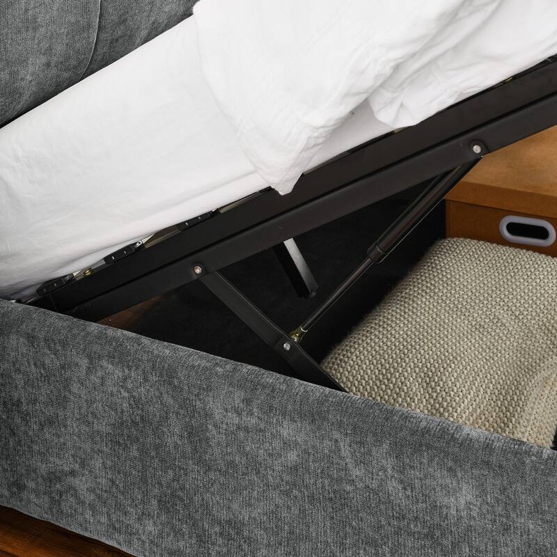 Hydraulic Storage Upholstered Bed with Headboard