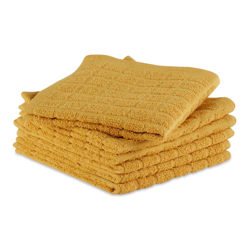 DII Solid Windowpane Terry Dishcloth Set of 6