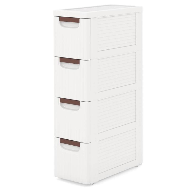 Costway 1/2 PCS 4-Drawer Narrow Rolling Storage Cabinet with Pull - See Details