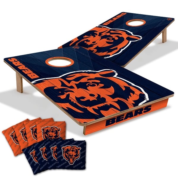 slide 2 of 7, Chicago Bears NFL Tailgate Cornhole Board Set Include Carrying Case