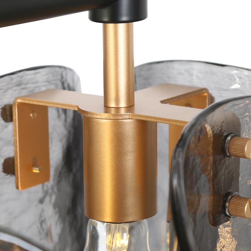 Modern 5-Light Smoky-gray Chandelier 52.1 IN Linear Island Lights - L 52.1" x W 9.8" x H 11"