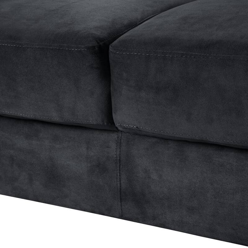 Convertible Velvet Sectional Sofa, Plush Comfort for Small Spaces