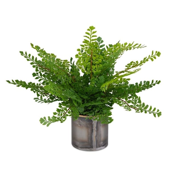 slide 2 of 4, Uttermost 60237 Maidenhair Fern 14" Tall Metal Faux Flora Planter Oxidized Metal