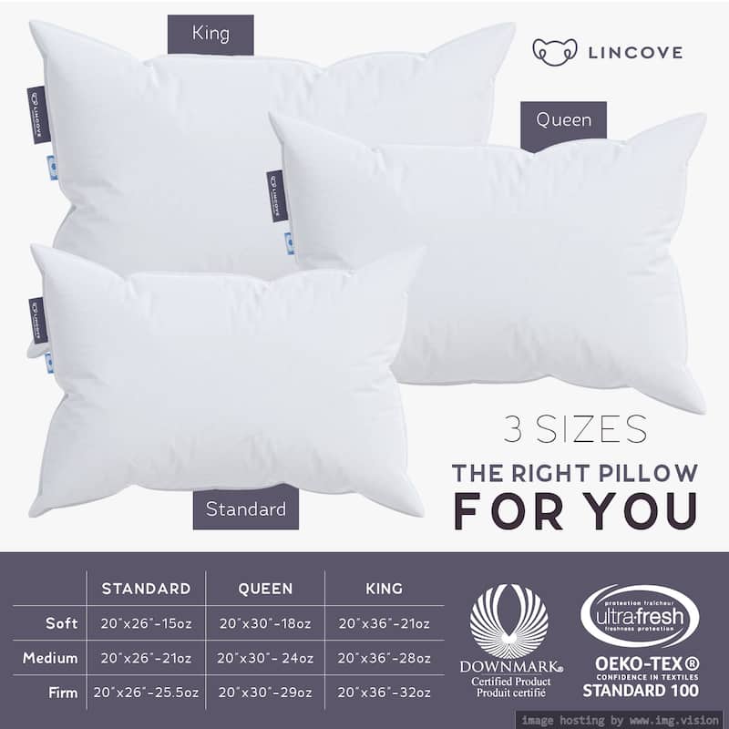 Lincove Bamboo Pillow - Luxury Hotel Quality Temperature Regulating Bamboo Pillow for Stomach Sleepers Soft Pillow