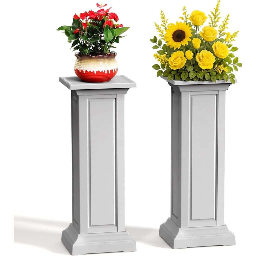 36in Tall Planters Outdoor Set of 2 Resin Planter,Modern Design Garden Bed, Weddings Events Home Decor