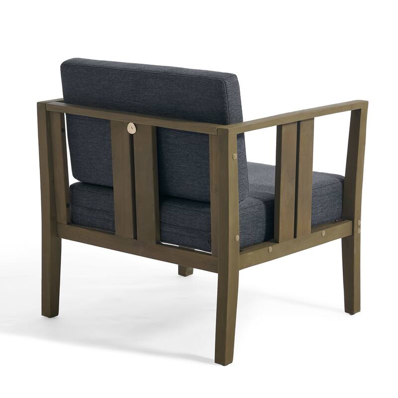 Outdoor Teak Solid Wood Patio Furniture Set Loveseat Armchair Table Collection