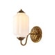 preview thumbnail 19 of 23, 1-Light Vintage Aged Antique Brass Finish Lantern Shaped Wall Light with Milk/Green Glass for Bedroom, Hallways