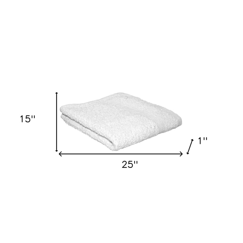 HomeRoots Set of Twelve White Cotton 15" X 25" Hand Towel Set - 25.00' X '15.00' X '1.00