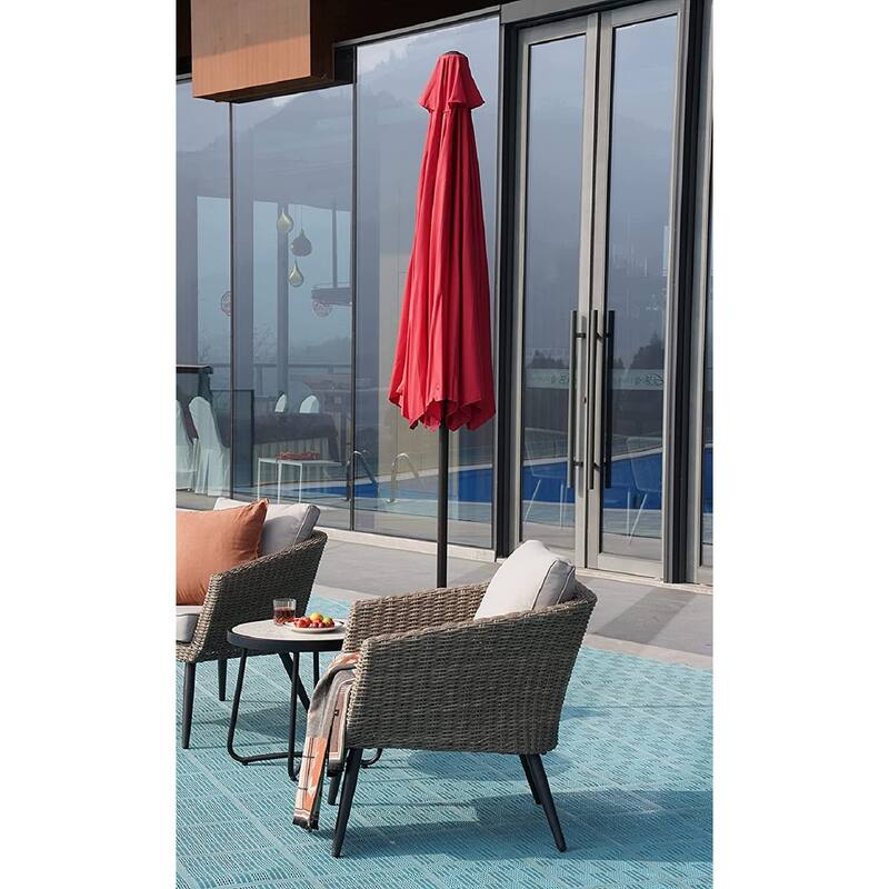 9FT Outdoor Market Patio Umbrella with Push Button Tilt and Crank,Table Umbrella,Swimming Pool Umbrella