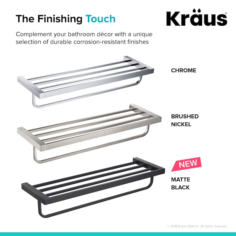 Kraus Stelios 24" Brass Towel Rack