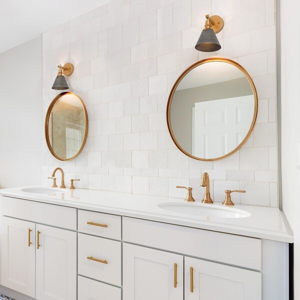 Brushed gold bathroom sconces store