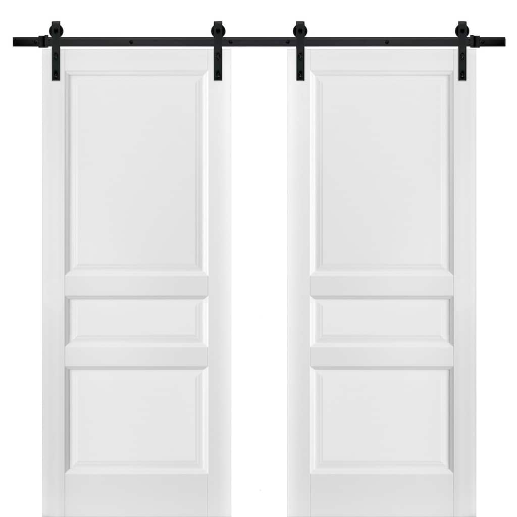 Sliding Double Barn DoorsHardware / Lucia 31 White