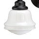 preview thumbnail 7 of 7, Huntley 2-Light 16 in. W Oil Rubbed Bronze Farmhouse Bathroom Vanity Lighting Fixture, White Schoolhouse Milk Glass Globe Shade